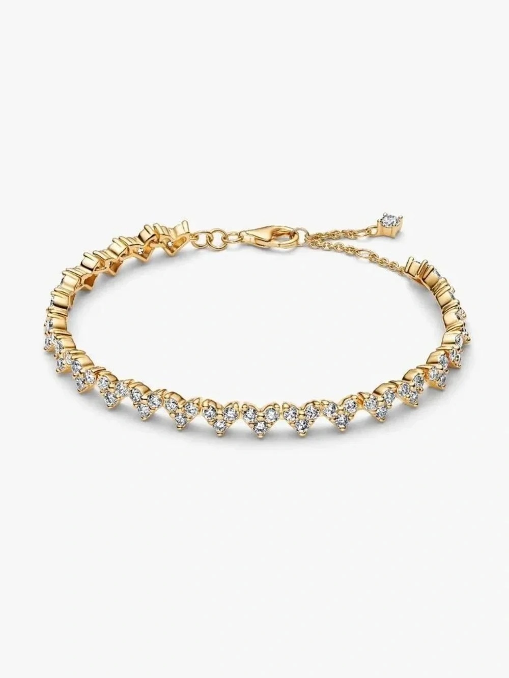 Pandora Gold Heart Crystal Link Bracelet